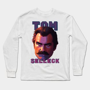 Tom Selleck Pixelated Long Sleeve T-Shirt